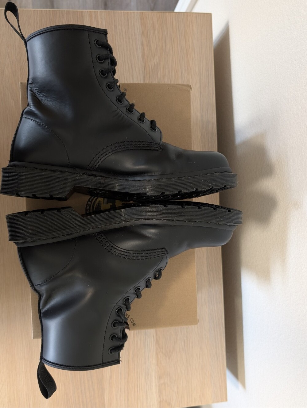 Women's Size 9 Black1460 MONO Smooth Leather Lace Up Boots Dr. Martens - Picture 3 of 8